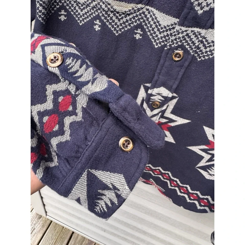 VTG Polo Ralph Lauren men's Aztec Southwestern button flannel jacket shirt M